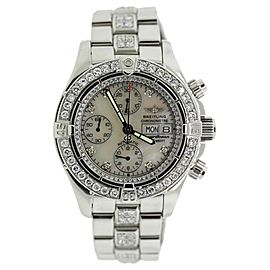 Breitling Superocean Stainless Steel & Diamond Mens Watch