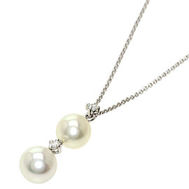 TASAKI 950 Platinum Pearl Diamond Necklace QJLXG-1456