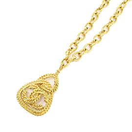 CHANEL 18k 18k Yellow Gold T Smile Small Necklace LXGYMK-377