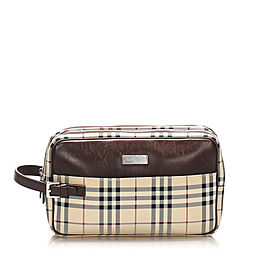 Burberry House Check Canvas Clutch Bag