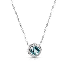 Tiffany & Co. Soleste Aquamarine & Diamond Pendant in Platinum