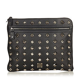 MCM Studded Leather Clutch Bag