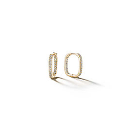 Piece Square Diamond Hoop Earrings