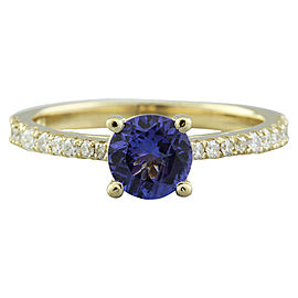 1.28 Carat Tanzanite 14K Yellow Gold Diamond Ring