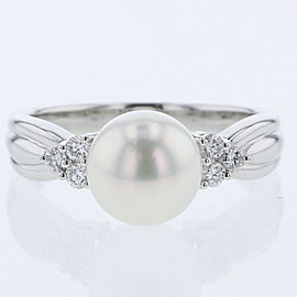 TASAKI 950 Platinum Pearl Diameter Ring LXGBKT-929