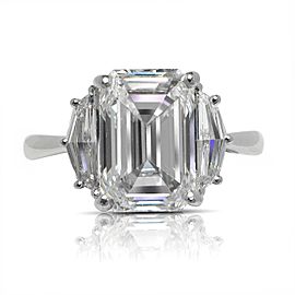 5 CARAT EMERALD CUT F COLOR VS1 CLARITY DIAMOND ENGAGEMENT RING PLATINUM GIA CERTIFIED 4 CT F VS1 BY MIKE NEKTA