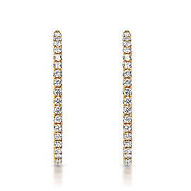 True Gabriella Carat Round Brilliant Diamond Hoop Earrings in 14k Yellow Gold