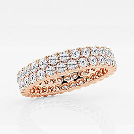 True 2.00 ctw Round Diamond Double Row Eternity Band 14K Rose Gold