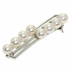 MIKIMOTO 18k/14K White Gold Akoya Pearl Brooch LXGQJ-1211