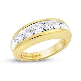 14k Yellow Gold 1.02ct. Diamond Men's Ring Size 7