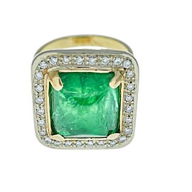 Gold, Emerald and Diamond Ring