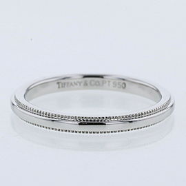 TIFFANY & Co 950 Platinum Milgrain Ring LXGBKT-599