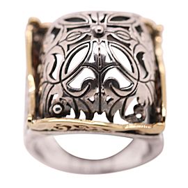 Silver with 18k Gold Turkish Signet Filigree Ring