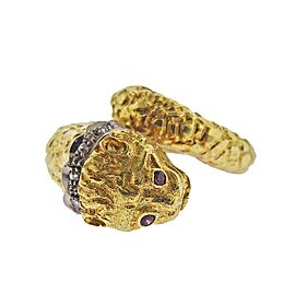 Chimera Ruby Diamond Gold Ring