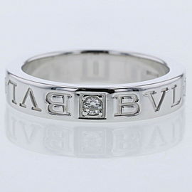 BVLGARI 18k White Gold Double logo Ring LXGBKT-1084