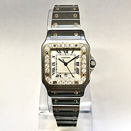 CARTIER SANTOS GALBEE Quartz 2 Tone 0.94TCW Diamond Watch