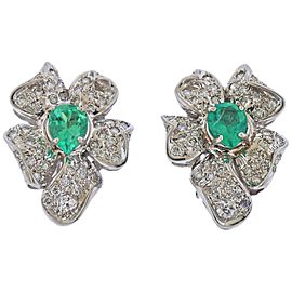 Emerald Diamond Gold Earrings