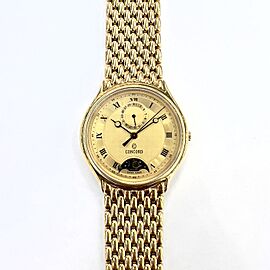 CONCORD Quartz 34mm 14K Yellow Gold Moon Phase Watch