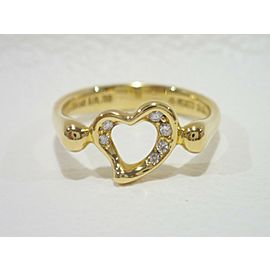 TIFFANY & CO. 18k yellow gold/diamond Open Heart Ring