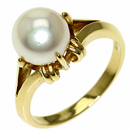 MIKIMOTO 18k Yellow Gold Akoya Pearl Ring LXGQJ-493