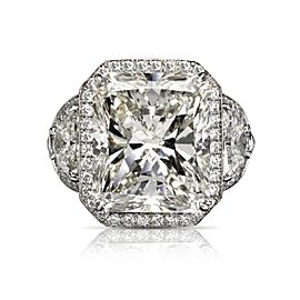 11 CARAT RADIANT CUT H COLOR VS1 CLARITY DIAMOND ENGAGEMENT RING PLATINUM CERTIFIED 10 CT H VS1 BY MIKE NEKTA