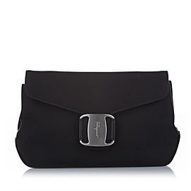 Ferragamo Vara Canvas Clutch