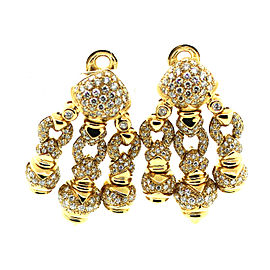 18K Yellow Gold with 5ct Diamond Earrings