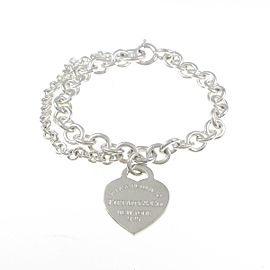 TIFFANY & Co 925 Silver Return to TIFFANY Double chain Heart Tag Necklace LXGYMK-463