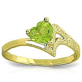 0.6 CTW 14K Solid Gold Ring Natural Peridot