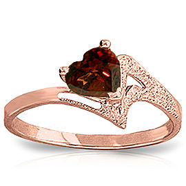 0.9 CTW 14K Solid Rose Gold Ring Natural Garnet