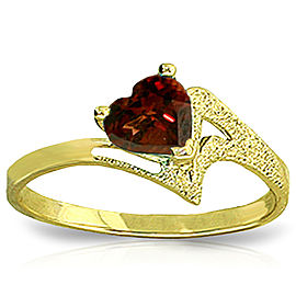 0.9 CTW 14K Solid Gold Ring Natural Garnet