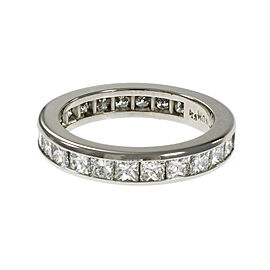 Platinum Princess Cut Diamond Eternity Band Ring Size 6