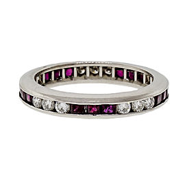 Byard F. Brogan Platinum Ruby & Diamond Eternity Ring Size 6