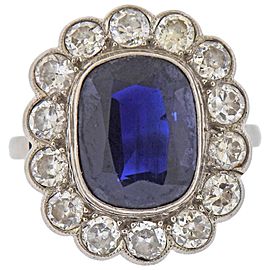 Art Deco Sapphire Diamond Platinum Ring