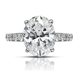 5 CARAT OVAL CUT F COLOR VS1 CLARITY DIAMOND ENGAGEMENT RING 18KW GIA CERTIFIED 4CT F VS1 BY MIKE NEKTA