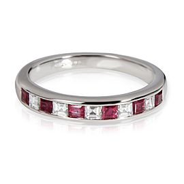 Tiffany & Co. Channel Set Ruby Diamond Band in Platinum 0.25 CTW