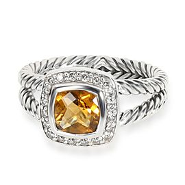 David Yurman Albion Citrine Diamond Ring in Sterling Silver 0.25 CTW