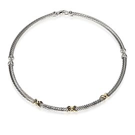 David Yurman X Necklace in 14K Yellow Gold/Sterling Silver