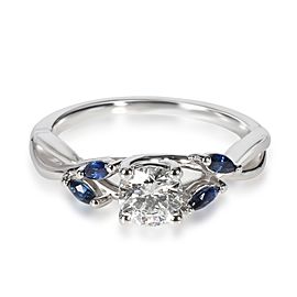 Brilliant Earth Diamond & Sapphire Ring in 18K White Gold GIA H VS1 0.50 CTW