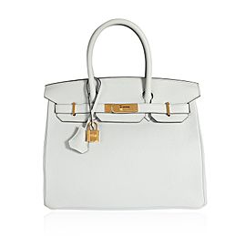 Hermès Blue Pale Clémence Leather Birkin 30 GHW