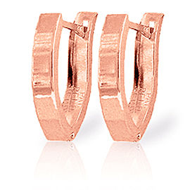 14K Solid Rose Gold Grace Huggie Earrings