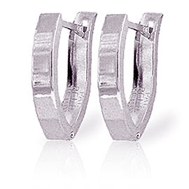 14K Solid White Gold Velvet Nights Huggie Earrings