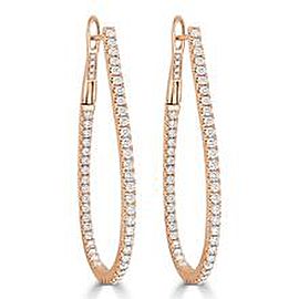 Inside Out Diamond Hoop Earrings in 14KT Rose Gold 1.60 ctw