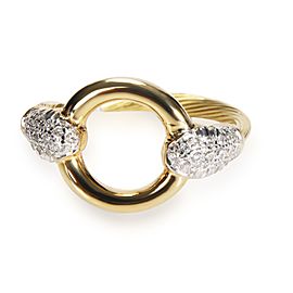 I. Reiss Open Circle Diamond Ring in 14K Yellow Gold 0.25 CTW