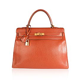 Hermès Etrusque Buffalo Leather Retourne Kelly 35 GHW