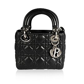 Dior Black Cannage Lambskin Mini Lady Dior Bag