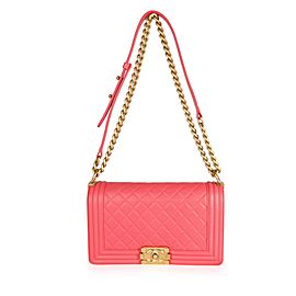 Chanel Pink Caviar Quilted Medium Boy Bag