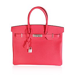 NIB Hermès Rose Extreme Epsom Birkin 35 PHW