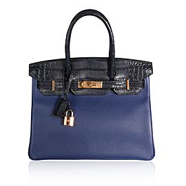 Hermès Bleu Marine Matte Alligator & Bleu Saphir Novillo Touch Birkin 30 RGHW