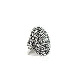 David Yurman Sterling Silver 0.24tcw Diamond Coil Cable Ring Size 7